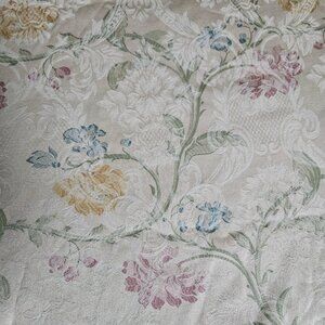 Oval Tablecloth Ivory White Embroidered Floral Cotton Cloth Dining Kitchen 80x62